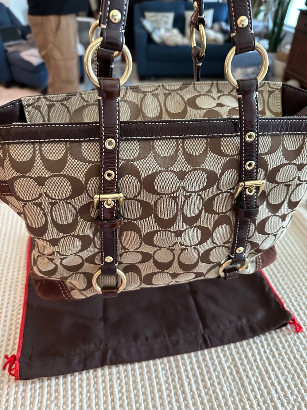 NW paperwork Y2K an authentic vintage Coach Gallery Signature Tote - Picture 3 of 11